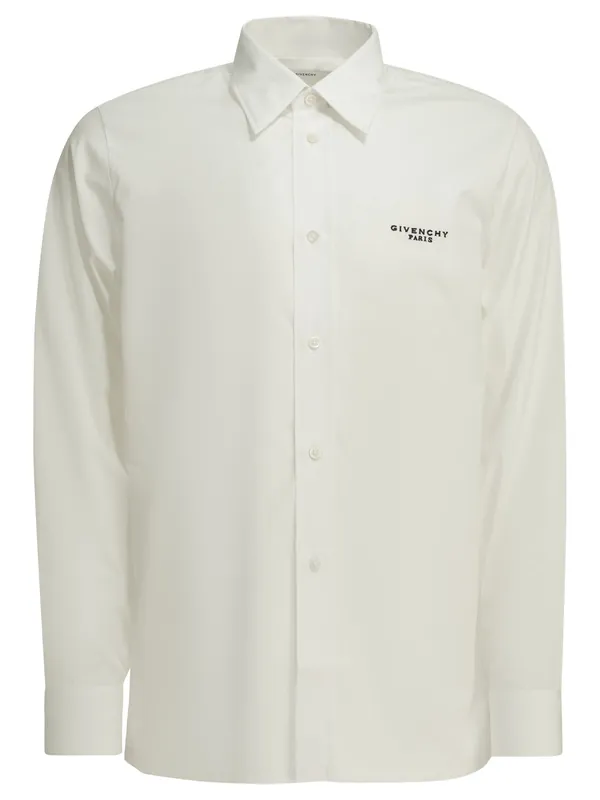 Camicia Casual Con Logo Shirts White - Givenchy
