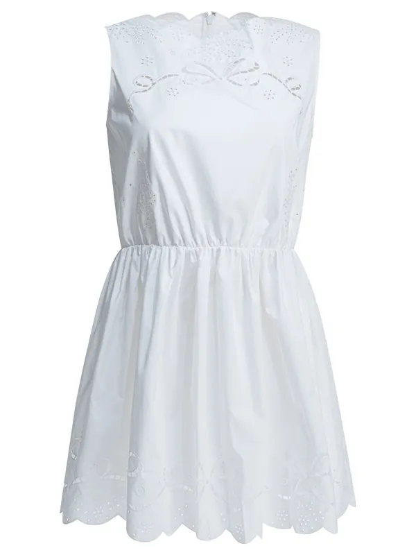 Short Flared Dress Dresses White - Self-Portrait
