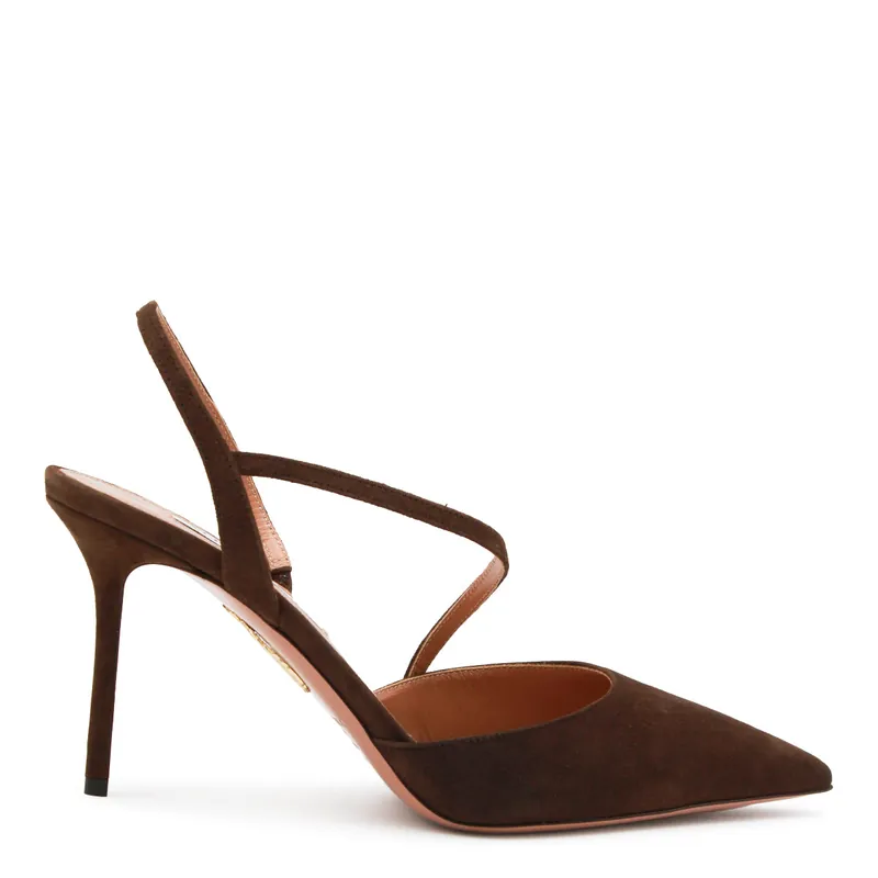 With Heel Espresso - Aquazzura