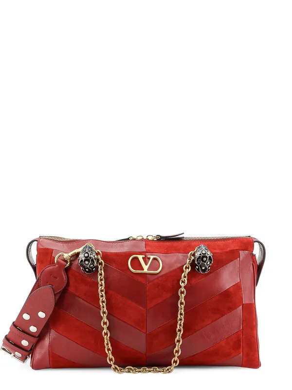 Panthea Suede And Leather Crossbody Bag - Valentino Garavani