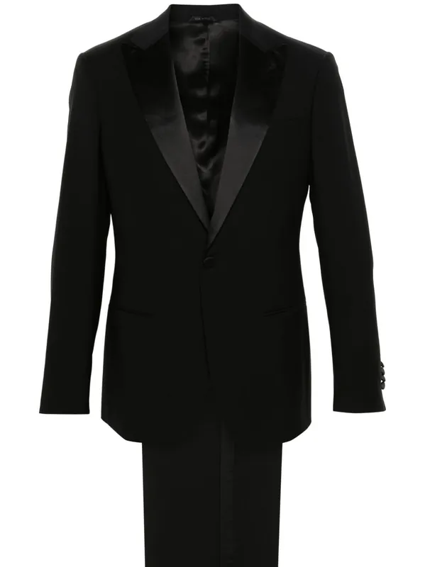 Slim Fit Wool Tuxedo Suit - Giorgio Armani