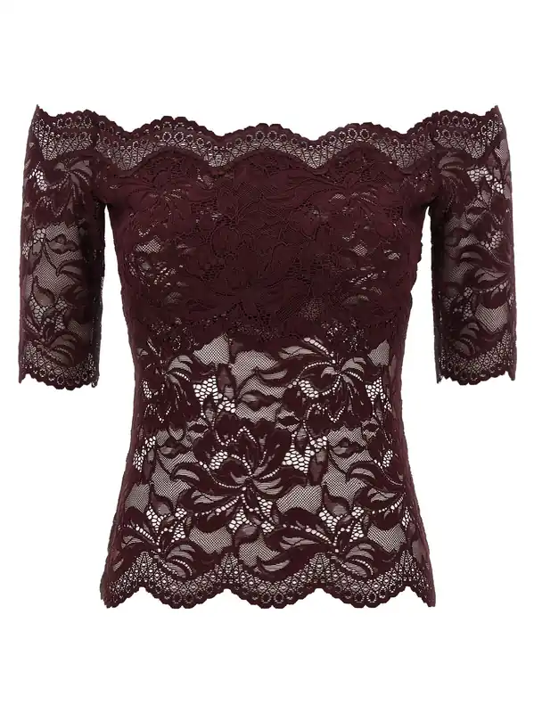 Lace Top Tops Purple - Rabanne