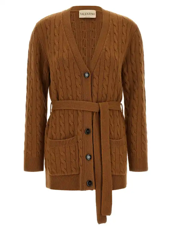 Vlogo Signature Sweaters And Cardigans Brown - Valentino Garavani