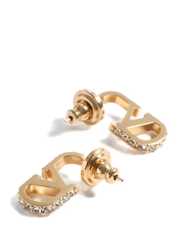 Vlogo Signature Earrings In Metal And Swarovski® Crystals - Valentino Garavani