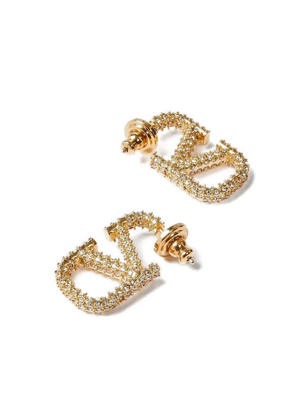 Vlogo Signature Earrings In Metal And Swarovski ® Crystals - Valentino Garavani