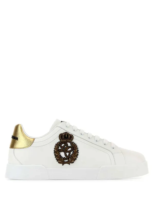 Portofino Calfskin Nappa Sneakers With Crown Patch - Dolce & Gabbana