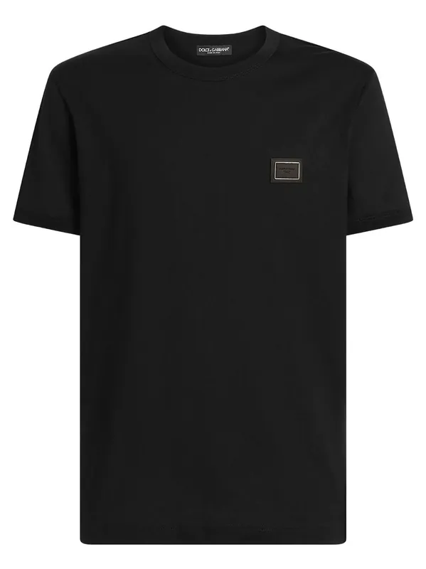 Cotton T-Shirt With Plaque