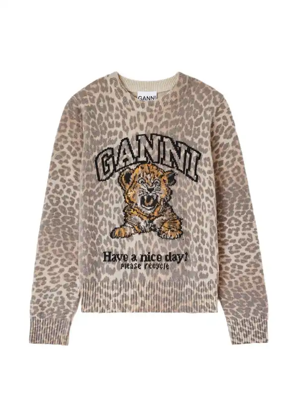 Wool Crewneck Sweater - Ganni