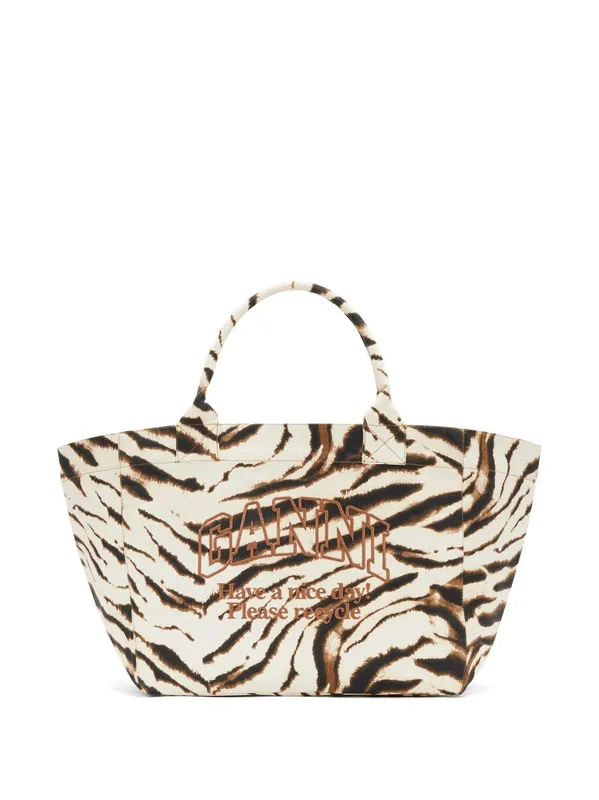 Xxl Canvas Tote Bag - Ganni