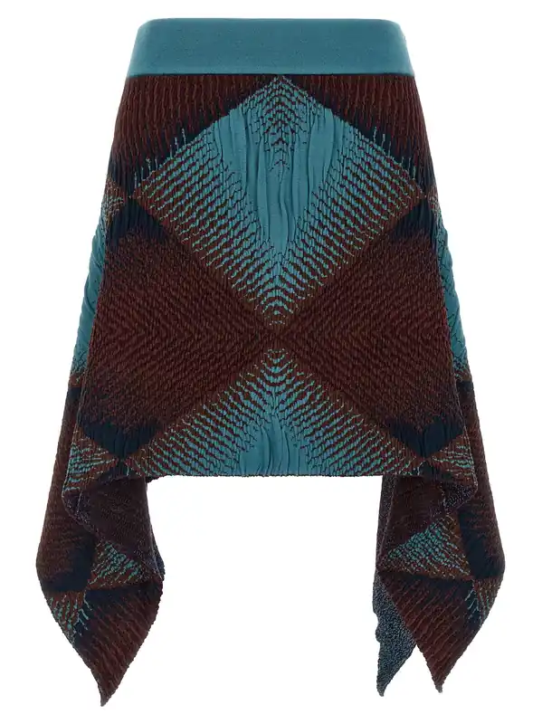 Ikat Argyle Skirts Blue - Kiko Kostadinov