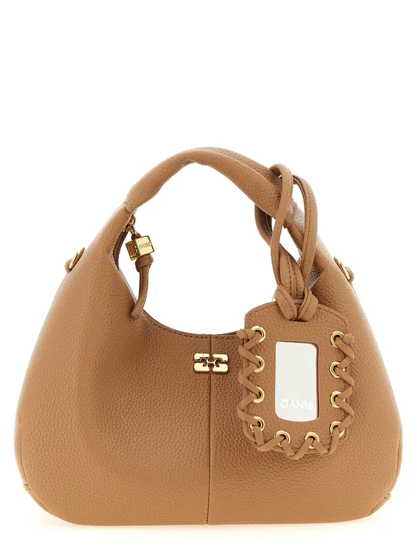 Mini Hobo Hand Bags Beige - Ganni