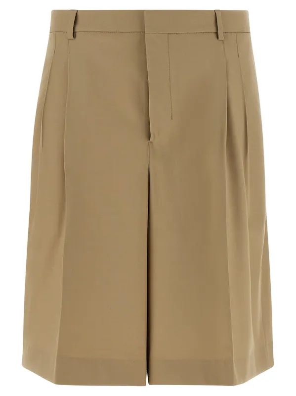 Fresh Wool Bermuda Shorts Bermuda And Short Beige - Ami Paris