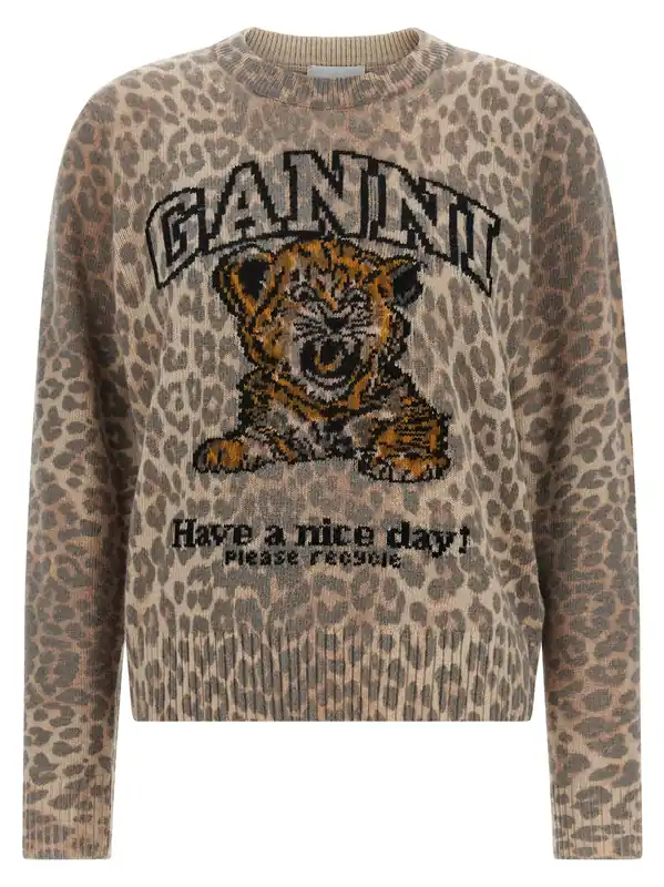 Tiger Sweatshirt Beige - Ganni