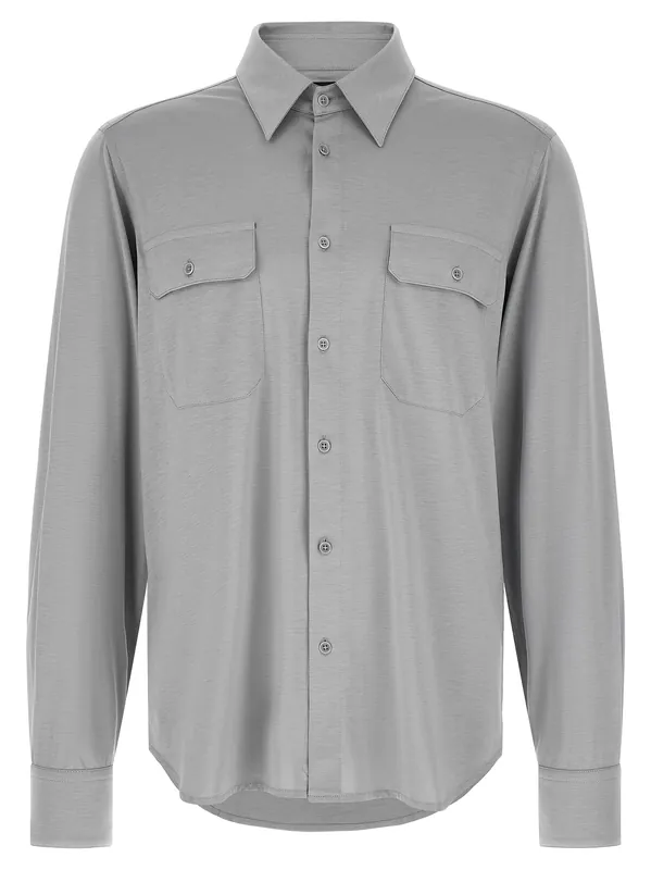 Military Shirt Shirt And Blouse Gray - Tom Ford