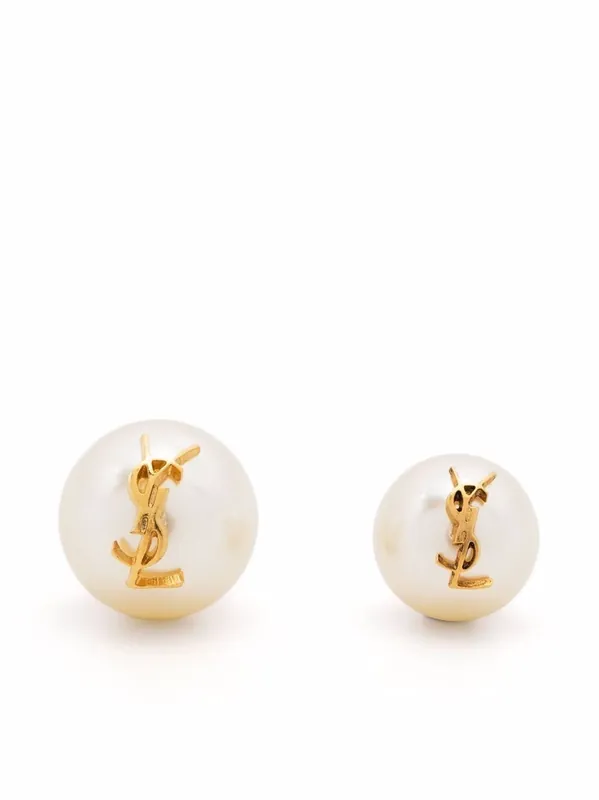Cassandre Pearl Asymmetric Earrings - Saint Laurent