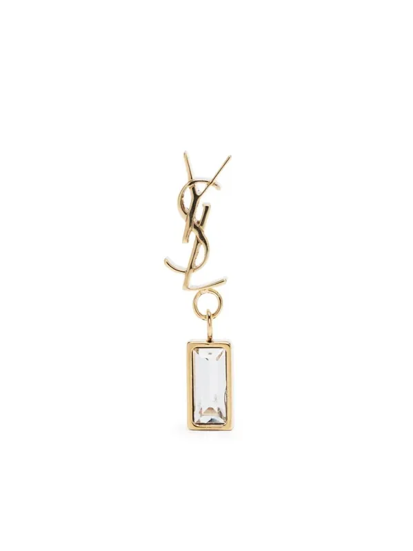 Cassandre Single Earring In Metal And Rhinestones - Saint Laurent