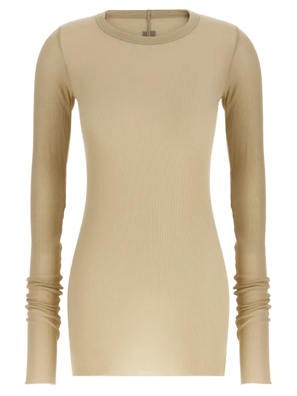 Rib Ls T T-Shirt Beige