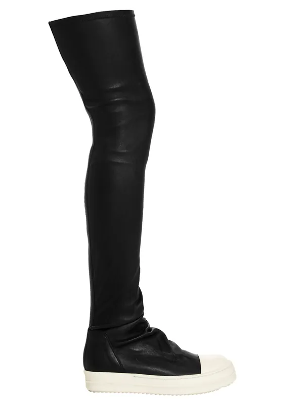 High Stocking Sneaks Boots And Ankle Boots White/Black - Rick Owens