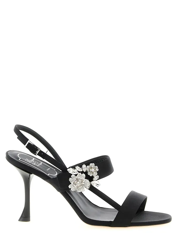 Mini Bouquet Sandals Black - Roger Vivier