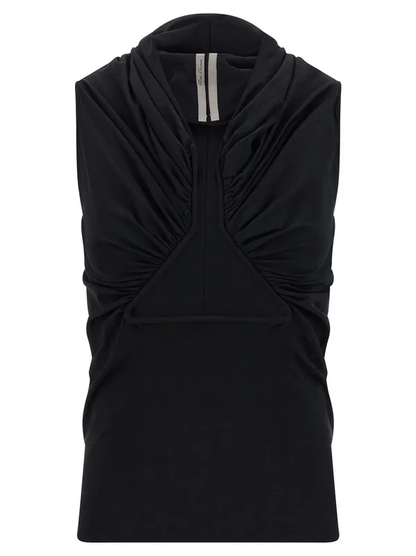 Jersey Ss Prong Tops Black - Rick Owens