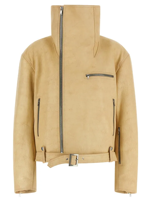 Biker Jumbo Stooges Puffer Jackets Beige - Rick Owens