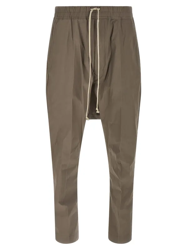 Drawstring Long Pants Gray - Rick Owens