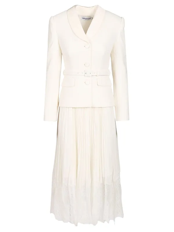 Midi Dress Dresses White - Self-Portrait