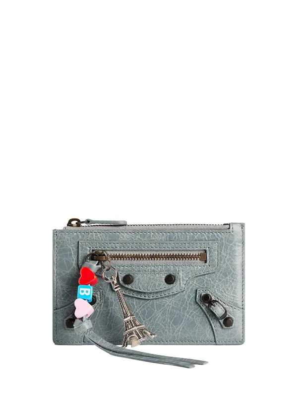 Le City Long Coin And Card Holder In Arena Lambskin With Charms - Balenciaga