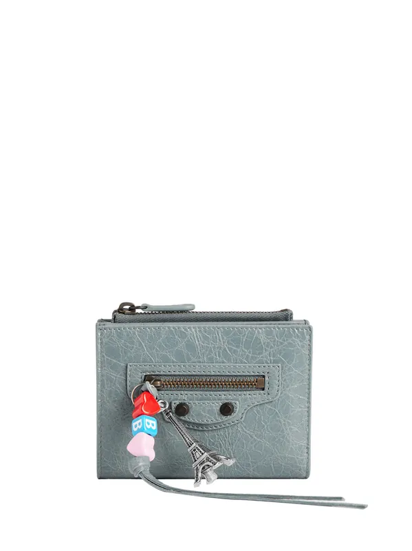 Le City Bifold Wallet In Arena Lambskin With Charms - Balenciaga