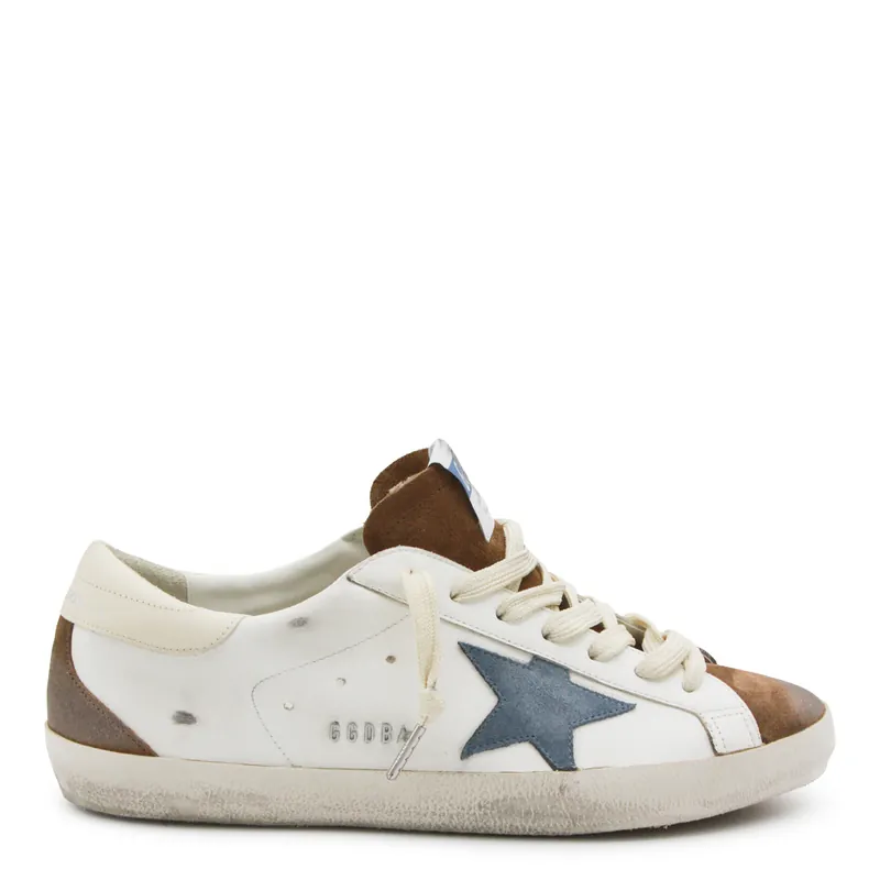 Sneakers White/Brown/Blue Denim/Cream - Golden Goose