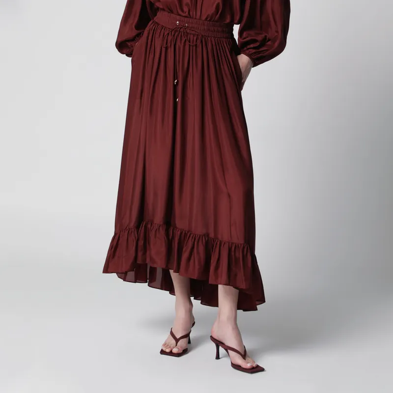 Aster Maxi Skirt In Merlot - Zimmermann