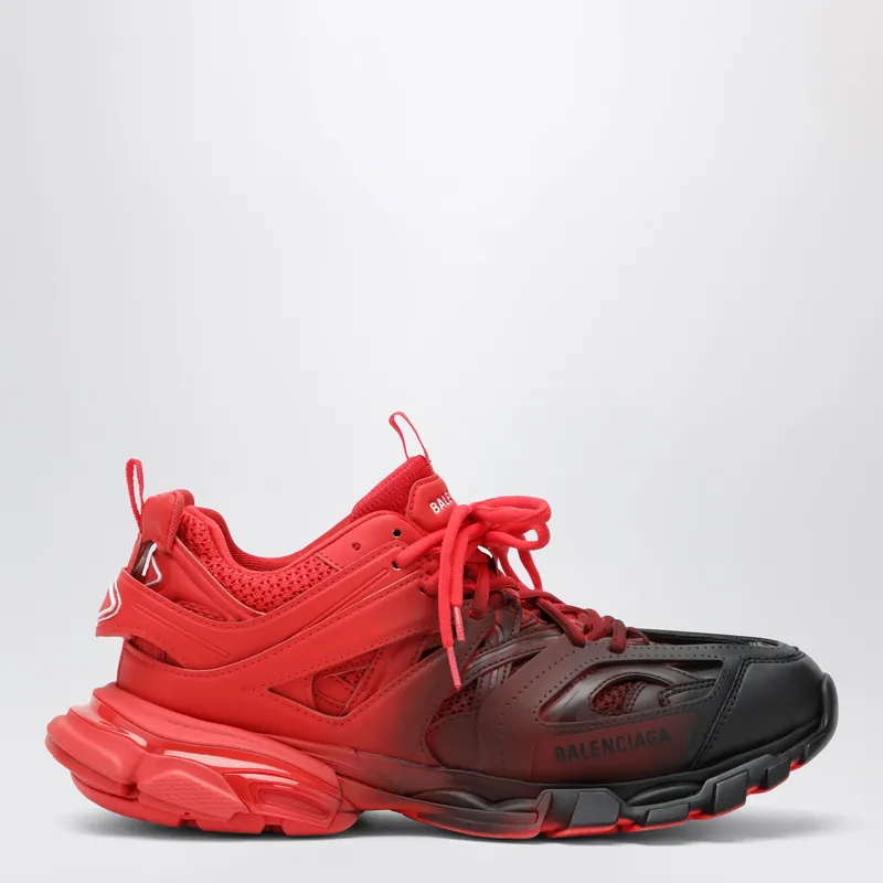 Track Gradient Sneakers In Red And Black Polyurethane - Balenciaga