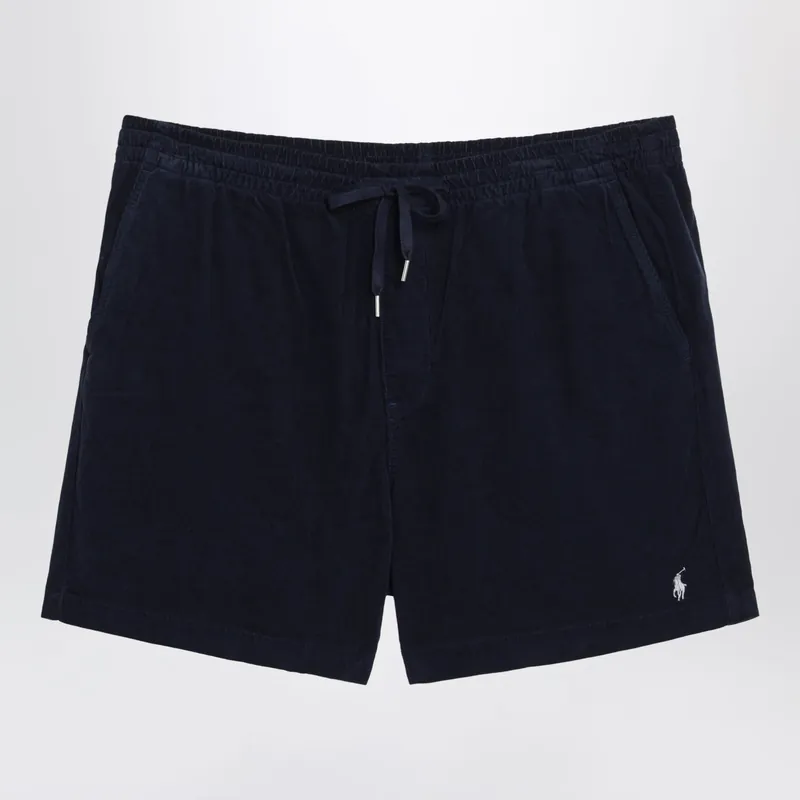 Navy Ribbed Classic-Fit Shorts