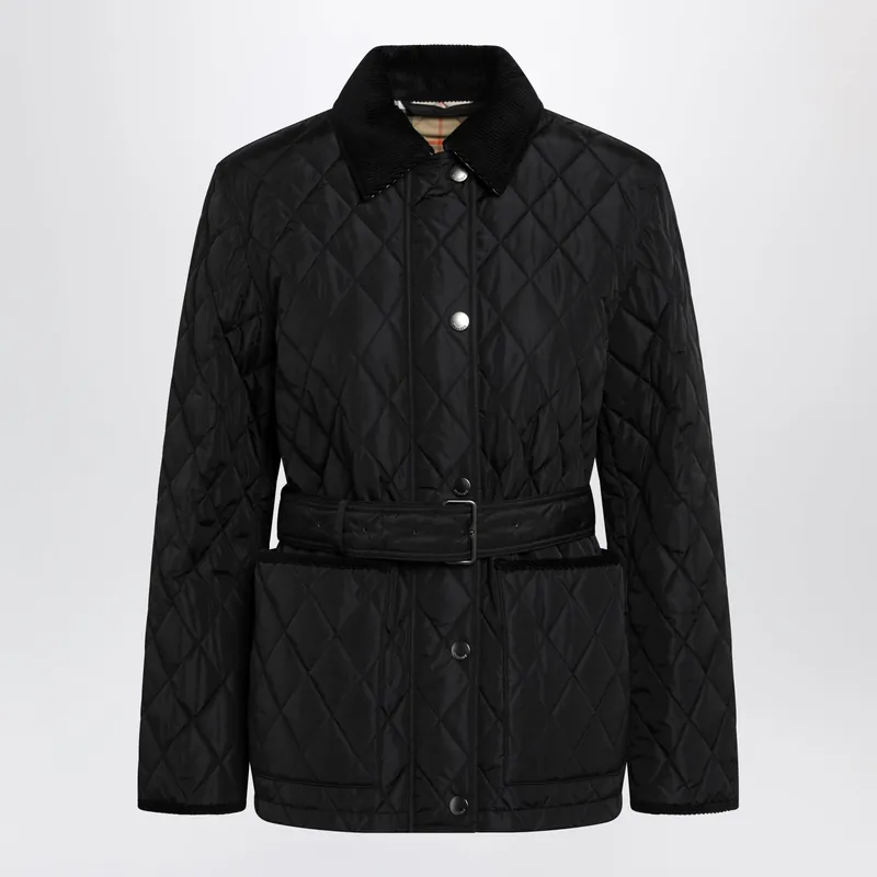 Black Quilted Nylon Jacket - Burberry