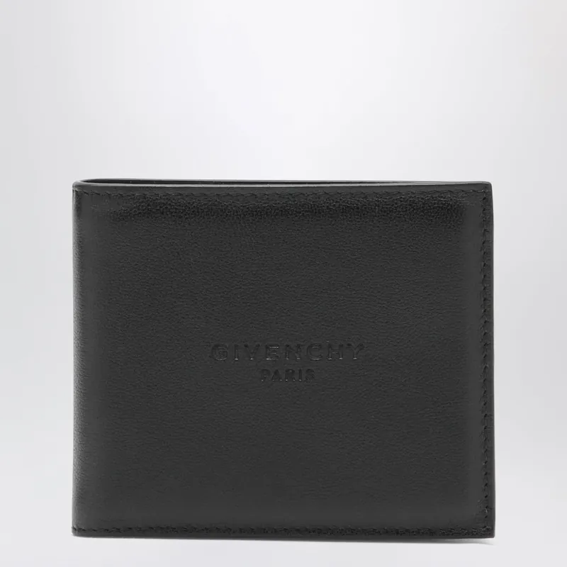 Embossed-Logo Calf Leather Wallet In Black