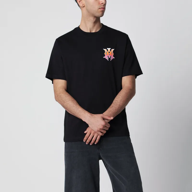 Black T-Shirt With Logo Print