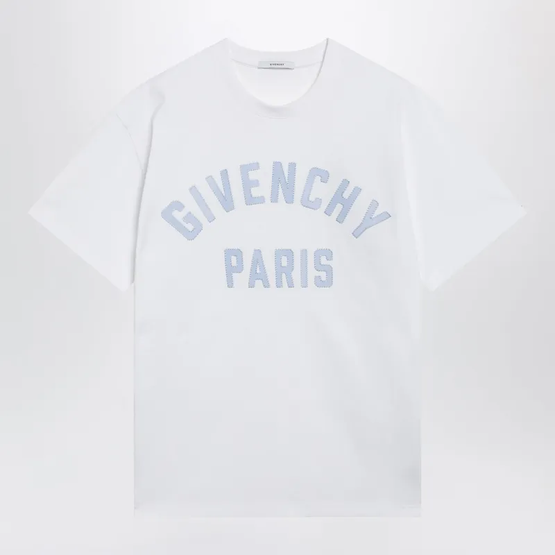 White T-Shirt With Logo Embroidery