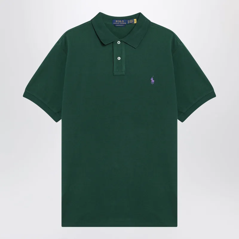 Forest Green Cotton Custom Slim-Fit Polo Shirt