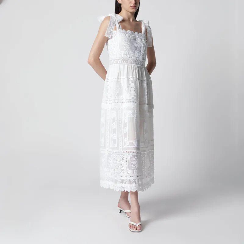 Ivory Aster Dress With Lace Trim - Zimmermann