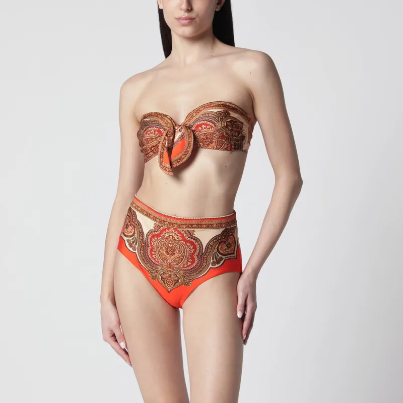 Mahon Scarf Bikini Top With Paisley Motif - Zimmermann