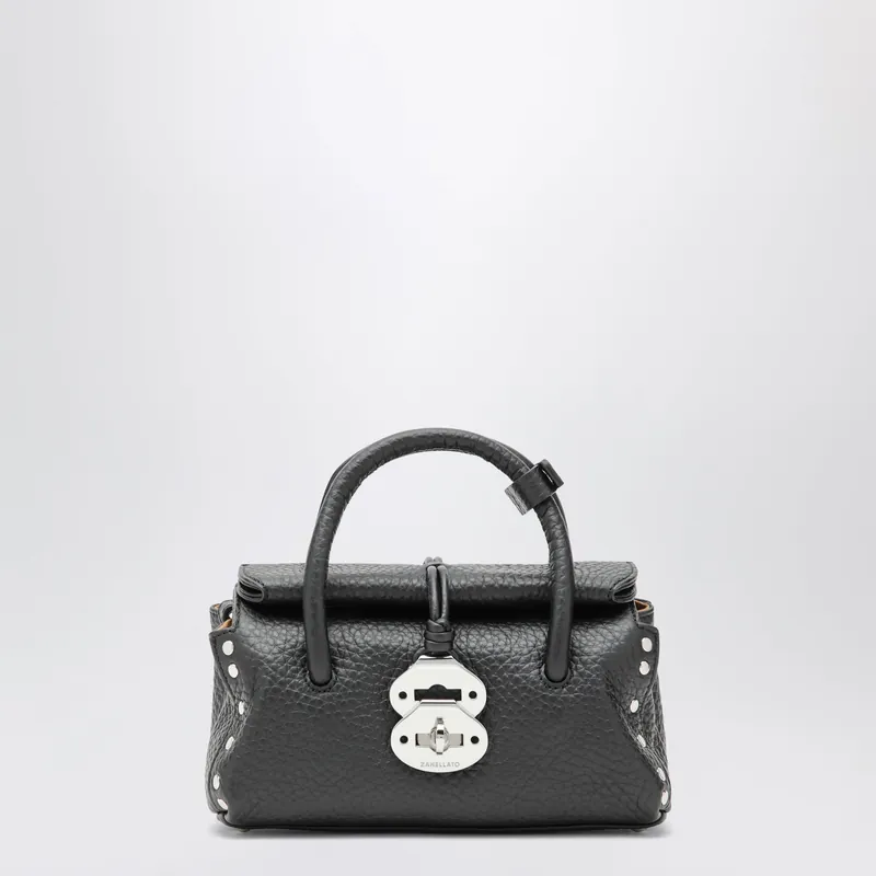 Dotta Baby Black Grained Leather Bag - Zanellato