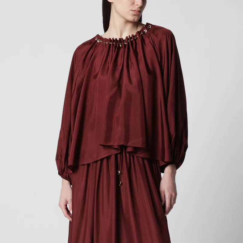 Aster Ruched Blouse In Merlot - Zimmermann