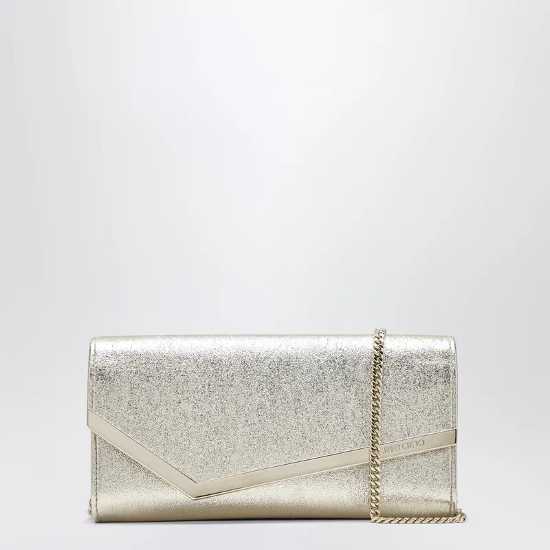 Emmie Brilliance Fabric Clutch In Platinum Ice - Jimmy Choo