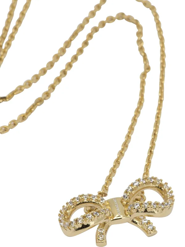 Necklace With Bow Pendant Jewels Gold - Ferragamo