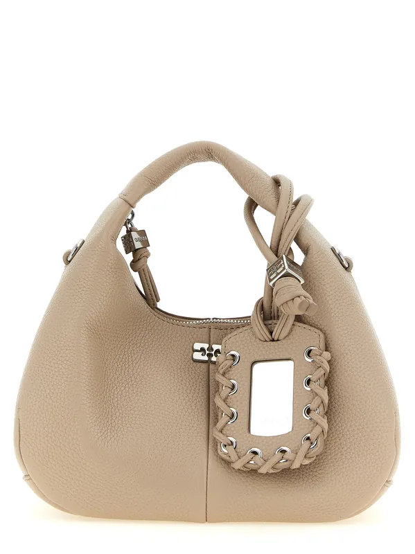 Mini Hobo Hand Bags Beige - Ganni