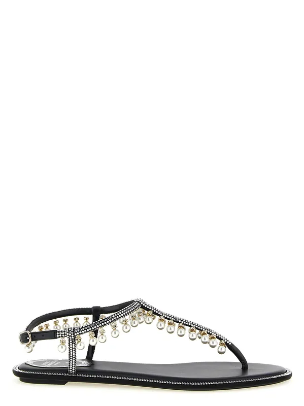 Diana Sandals White/Black - René Caovilla
