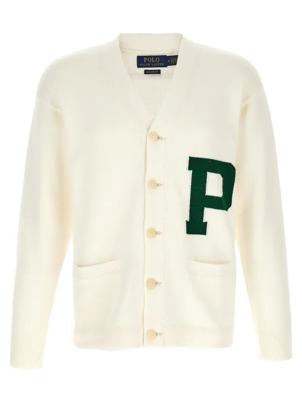 Letter Intarsia Cardigan Sweaters And Cardigans Green - Polo Ralph Lauren