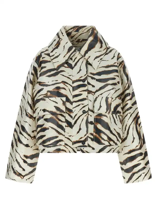 Laminated Fabric Jacket Puffer Jackets Multicolor - Ganni