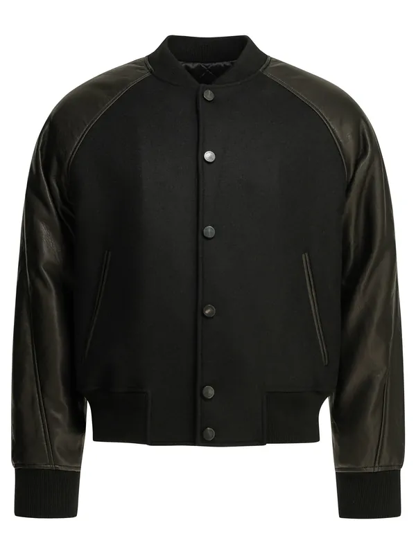 Wool Bomber Jacket With Reverse Logo Jackets And Coats Black - Givenchy