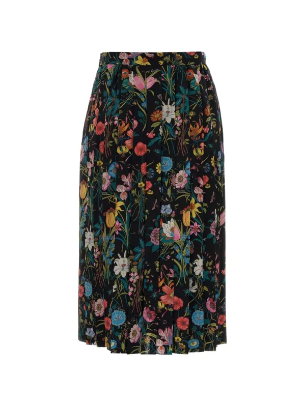 Printed Silk Midi Skirt - Gucci